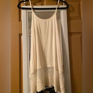 Vanity Essentials long tank top, cream, size S